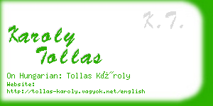 karoly tollas business card